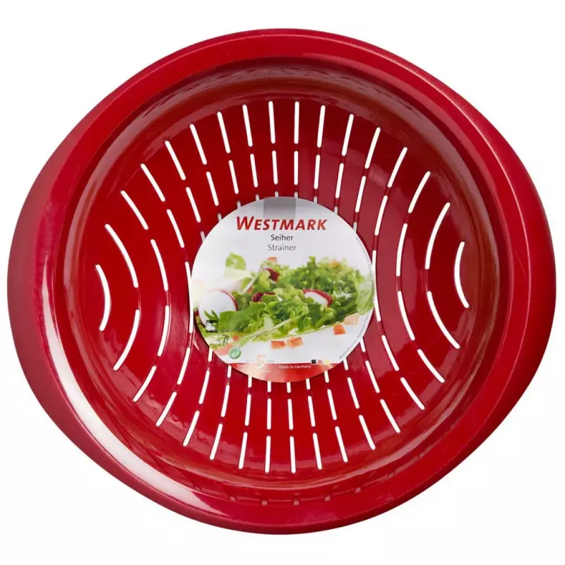 Colador de cocina Westmark 2424227R, plástico, redondo, 25 cm de diámetro, rojo