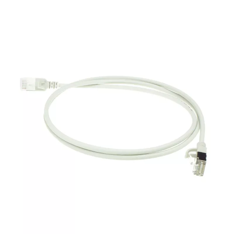 ACT gris 7 metros LSZH U/FTP CAT6A cable de parcheo slimline para centro de datos snagless con conectores macho RJ45