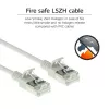 ACT gris 7 metros LSZH U/FTP CAT6A cable de parcheo slimline para centro de datos snagless con conectores macho RJ45
