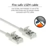 ACT gris 10 m LSZH U/FTP CAT6A cable de parcheo slimline para centro de datos snagless con conectores macho RJ45