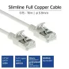 ACT gris 10 m LSZH U/FTP CAT6A cable de parcheo slimline para centro de datos snagless con conectores macho RJ45