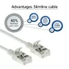 ACT gris 10 m LSZH U/FTP CAT6A cable de parcheo slimline para centro de datos snagless con conectores macho RJ45