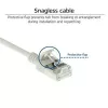 ACT gris 10 m LSZH U/FTP CAT6A cable de parcheo slimline para centro de datos snagless con conectores macho RJ45