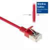 ACT rojo 10 m LSZH U/FTP CAT6A cable de parcheo slimline para centro de datos con conectores macho RJ45