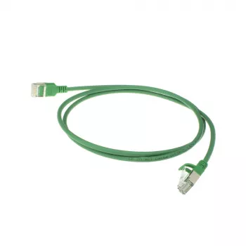 ACT verde 7 m LSZH U/FTP CAT6A cable de parcheo slimline para centro de datos con protección de pestaña y conectores macho RJ45