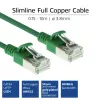 ACT verde 7 m LSZH U/FTP CAT6A cable de parcheo slimline para centro de datos con protección de pestaña y conectores macho RJ45