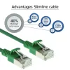 ACT verde 10 metros LSZH U/FTP CAT6A cable de parcheo slimline para centro de datos, snagless con conectores macho RJ45