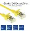 ACT amarillo 7 metros LSZH U/FTP CAT6A cable de parcheo slimline para centro de datos con protección de pestaña y conectores macho RJ45