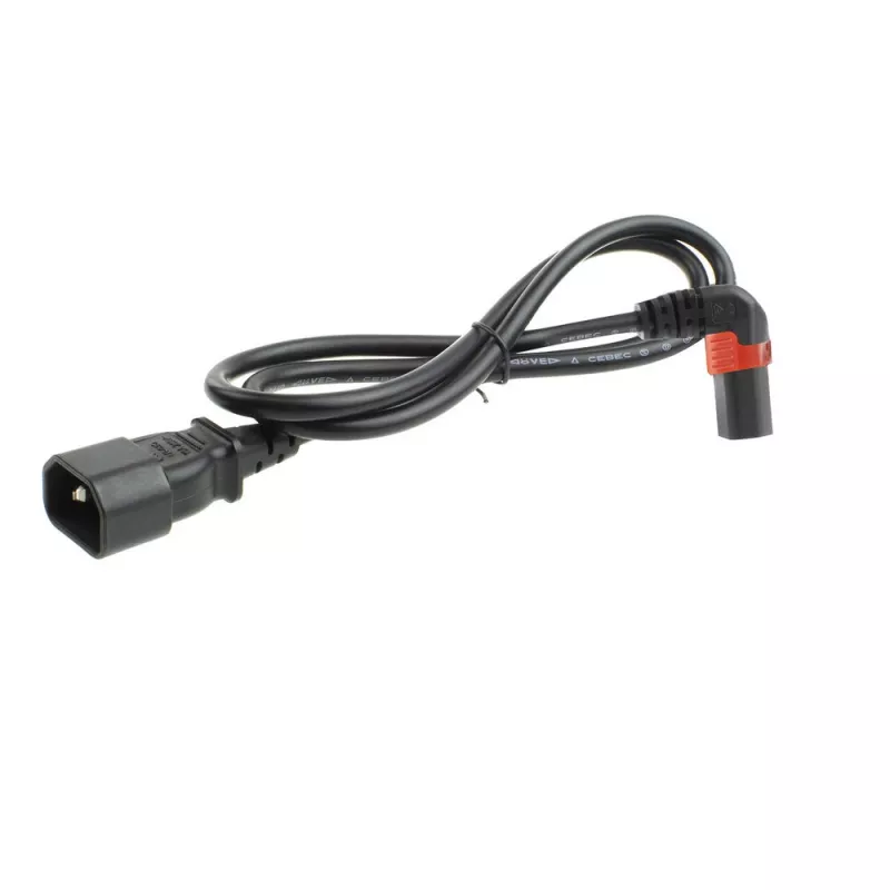 ACT cable de alimentación C14 - C13 IEC Lock (acodado hacia arriba) negro 3 m, PC2051