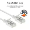 ACT blanco 1,5 metros LSZH U/FTP CAT6A cable de parcheo slimline para centro de datos, snagless con conectores macho RJ45