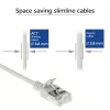 ACT gris 0,15 metros LSZH U/FTP CAT6A cable de parcheo slimline para centro de datos, con protección de pestaña y conectores macho RJ45