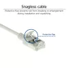 ACT gris 0,15 metros LSZH U/FTP CAT6A cable de parcheo slimline para centro de datos, con protección de pestaña y conectores macho RJ45