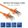 ACT Naranja 1 m LSZH U/FTP CAT6A cable de parcheo Slimline para centro de datos con protección de lengüeta y conectores RJ45