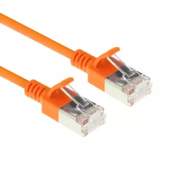 ACT Naranja 2 m LSZH U/FTP CAT6A cable de parcheo Slimline para centro de datos sin lengüeta con conectores RJ45