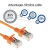ACT Naranja 2 m LSZH U/FTP CAT6A cable de parcheo Slimline para centro de datos sin lengüeta con conectores RJ45