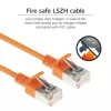 ACT Naranja 10 m LSZH U/FTP CAT6A cable de parcheo Slimline para centro de datos, sin lengüeta con conectores RJ45