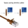 ACT Marrón 0,5 m LSZH U/FTP CAT6A cable de parcheo Slimline para centro de datos sin lengüeta con conectores RJ45