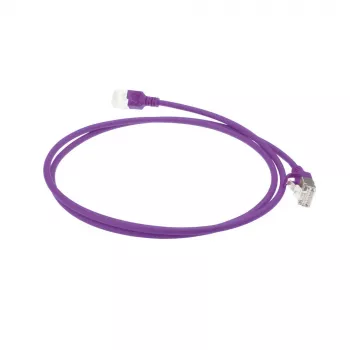ACT Morado 3 m LSZH U/FTP CAT6A cable de parcheo Slimline para centro de datos snagless con conectores RJ45