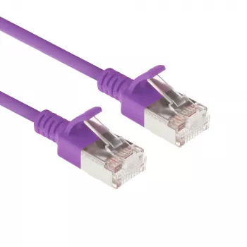 ACT Morado 7 m LSZH U/FTP CAT6A cable de parcheo Slimline para centro de datos snagless con conectores RJ45