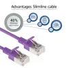 ACT Morado 7 m LSZH U/FTP CAT6A cable de parcheo Slimline para centro de datos snagless con conectores RJ45