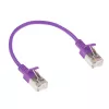 ACT Morado 0,15 m LSZH U/FTP CAT6A cable de parcheo Slimline para centro de datos con conectores RJ45 y funda antirrotura