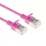 ACT Rosa 2 m LSZH U/FTP CAT6A cable de parcheo Slimline para centro de datos snagless con conectores RJ45