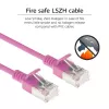 ACT Rosa 2 m LSZH U/FTP CAT6A cable de parcheo Slimline para centro de datos snagless con conectores RJ45