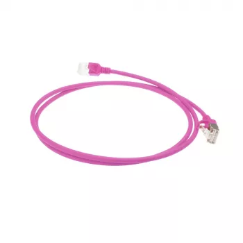 ACT Rosa 10 m LSZH U/FTP CAT6A cable de parcheo Slimline para centro de datos sin lengüeta con conectores RJ45
