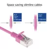 ACT Rosa 1,5 m LSZH U/FTP CAT6A cable de parcheo Slimline para centro de datos snagless con conectores RJ45