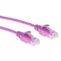 ACT Rosa 0,15 m LSZH U/UTP CAT6 cable de parcheo Slimline para centro de datos, protección de lengüeta con conectores RJ45
