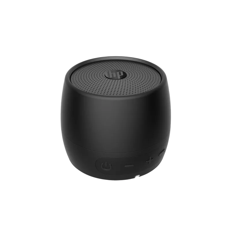 Altavoz Bluetooth HP negro 360, con cable e inalámbrico, altavoz portátil mono, negro, cilíndrico, botones, universal