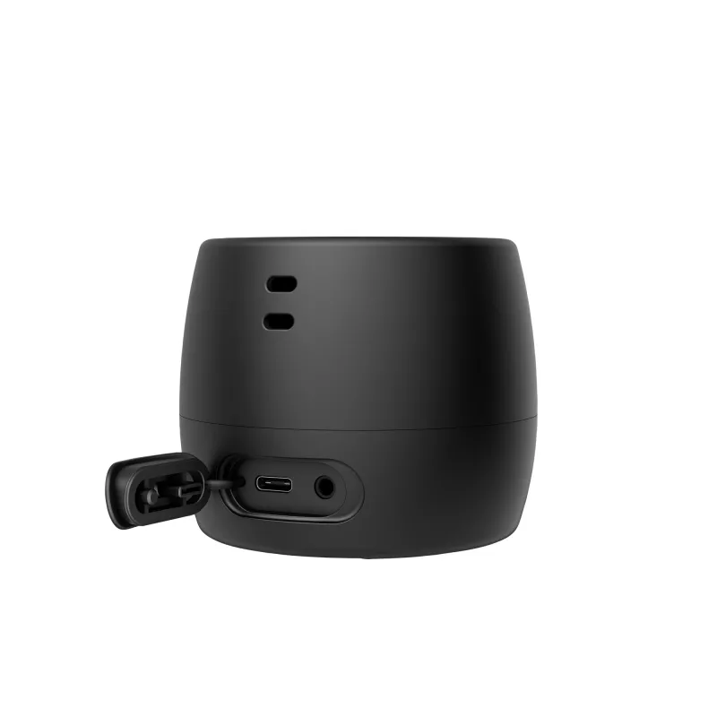 Altavoz Bluetooth HP negro 360, con cable e inalámbrico, altavoz portátil mono, negro, cilíndrico, botones, universal