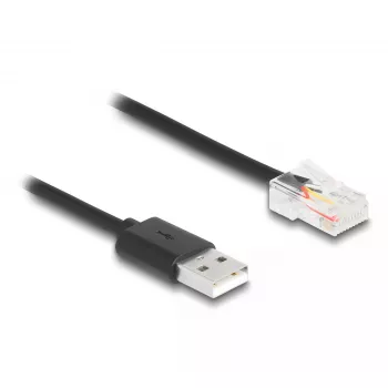 Cable de señal DeLOCK 2 m negro USB-A RJ-50 conector macho/conector macho 67016