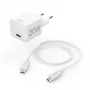 Cargador móvil Hama 00201675 para auriculares, batería externa, smartphone, tablet blanco AC carga rápida para interiores