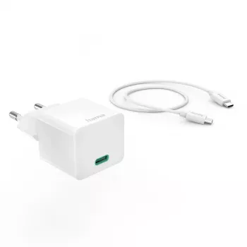 Cargador móvil Hama 00201675 para auriculares, batería externa, smartphone, tablet blanco AC carga rápida para interiores