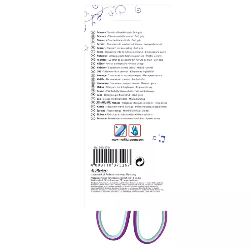 Bolígrafo individual Herlitz my.pen Straight Cut menta morado