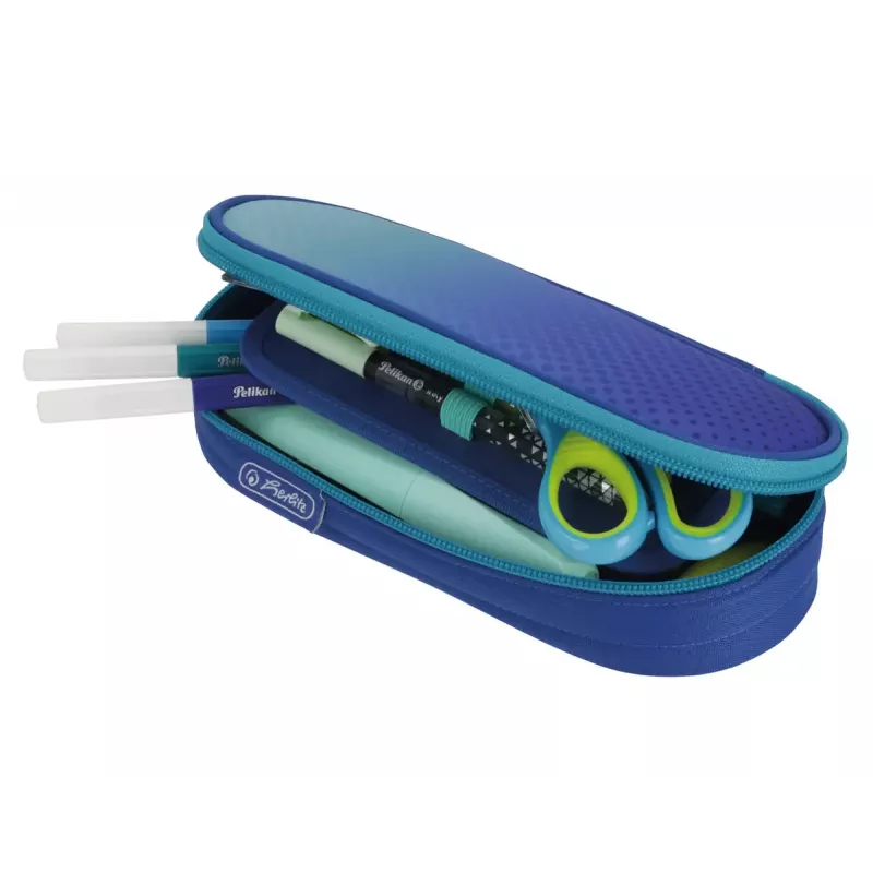 Estuche Herlitz Dip Dye Soft Poliéster Azul Turquesa 215x95x60 mm