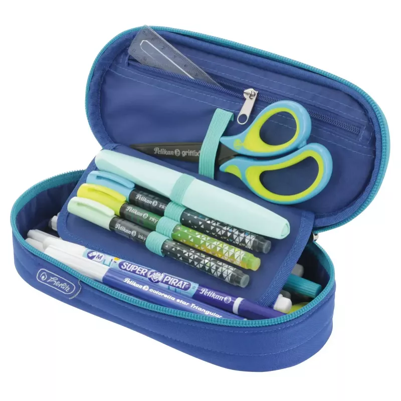Estuche Herlitz Dip Dye Soft Poliéster Azul Turquesa 215x95x60 mm