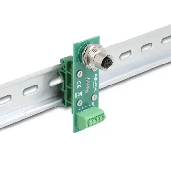 DeLOCK Adaptador de módulo de transferencia M12 4 polos codificación A conector hembra a borne en fila de 5 polos