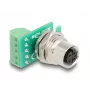 Adaptador DeLOCK M12 Transfermodul 4 polos codificado A conector hembra a regleta de bornes de 5 polos