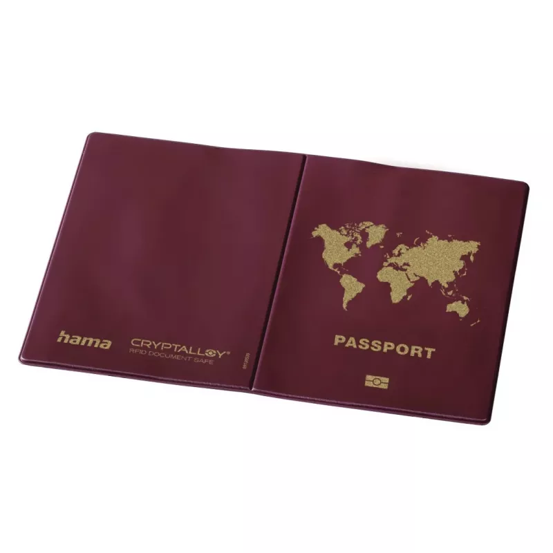 Funda para pasaporte internacional Hama burdeos polietileno
