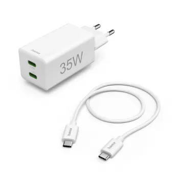 Cargador para dispositivo móvil Hama 00125116 powerbank, smartphone, tablet blanco carga rápida por CA para interiores