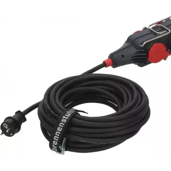 Cable de extensión Brennenstuhl 9161150161 15 m 4 tomas de corriente para exterior negro rojo