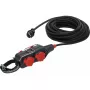 Cable de extensión Brennenstuhl 9161150161 15 m 4 tomas de corriente para exterior negro rojo
