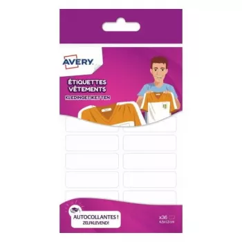 Avery ETVET36 etiqueta autoadhesiva rectangular permanente blanca 36 uds.
