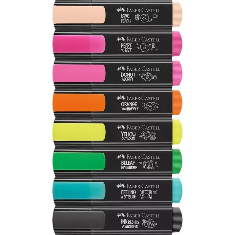 Rotulador Faber-Castell Textliner Graffiti 8 unidades punta biselada Beige Negro Azul Verde Rosa claro Naranja Rosa Amarillo