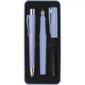 Bolígrafo y pluma estilográfica Faber-Castell Poly Ball Set Lila 3 uds.