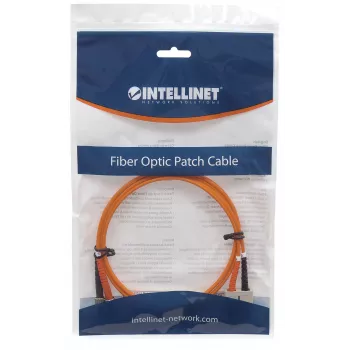 Cable de fibra óptica Intellinet, OM1, ST/SC, 5 m, Naranja, Dúplex, Multimodo, 62,5/125 µm, LSZH, Fibra óptica, garantía de por vida