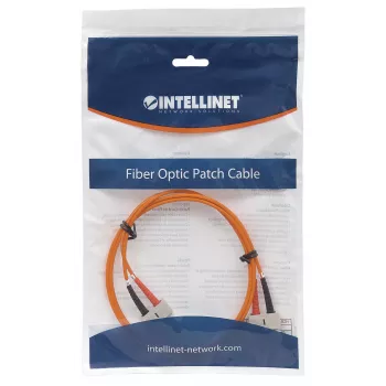 Cable de fibra óptica Intellinet, OM1, SC/SC, 3m, Naranja, Dúplex, Multimodo, 62,5/125 µm, LSZH, Fibra, garantía de por vida