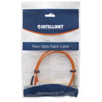 Cable de fibra óptica Intellinet, OM2, LC/SC, 3 m, Naranja, Dúplex, Multimodo, 50/125 µm, LSZH, Fibra óptica, garantía de por vida